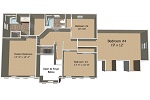 Rapahannock with garage 3d 2nd Floor Plan