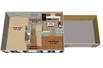 The Rapidan with 2 car garage 3d first floor plan